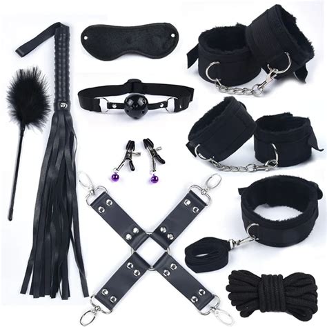 Sex Toys For Women Leather Mask Handcuffs Fox Tail Whip Spanking Anal Plug Butt Bdsm Vibrator
