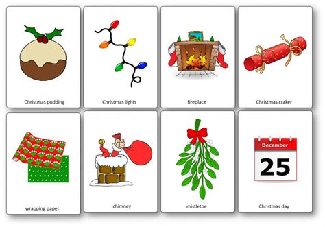 Flashcards Sur Le Thème De Noël En Anglais Flashcards Noël Cycle 2 Et 3