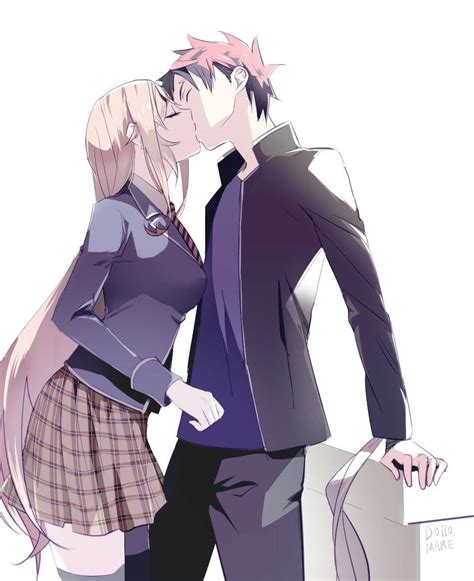 Erina X Souma Anime Cupples Anime Kiss Anime Love Yukihira Soma
