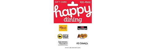 Gift cards for birthdays, holidays, and other occasions. $50 Happy Dining Gift Card: $39.50