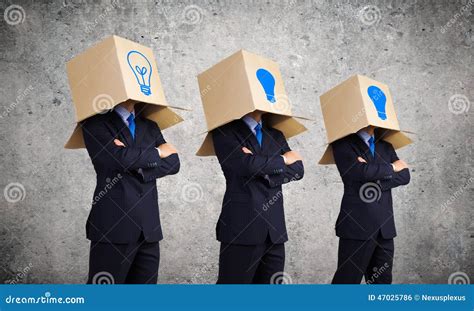 Business People Wearing Boxes Stock Photo Image Of Partner Emotion