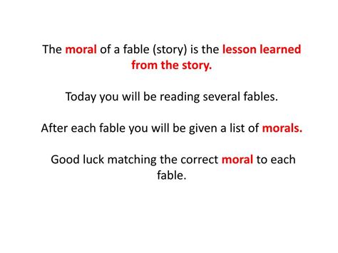 Ppt Fables And Their Morals Powerpoint Presentation Free Download