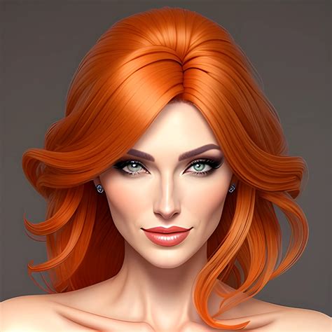 beautifull girl hair orange photorealistic arthub ai