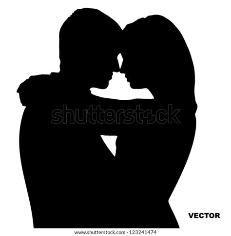Two Lovers Silhouette Stock Vector Royalty Free 123241474