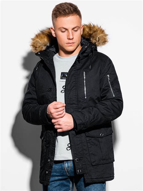 Mens Winter Parka Jacket Black C365 Modone Wholesale Clothing