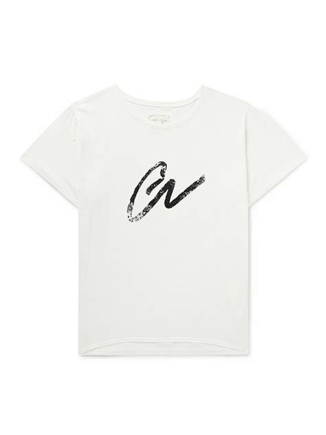Greg Lauren Logo Print Cotton Jersey T Shirt White Greg Lauren