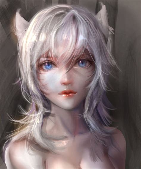 Snowfox Ahri Portrait By Sangrde Fantasy Artwork D Fantasy Fantasy Women Fantasy Girl