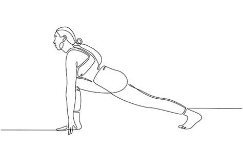 Premium Vector Continuous Line Drawing Woman Practicing Yoga Fitness