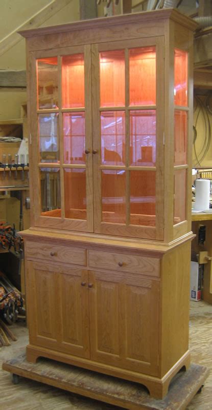 China Cabinet With Beveled Glass Doors And Sidelights Handmade Furniture Custom Furniture