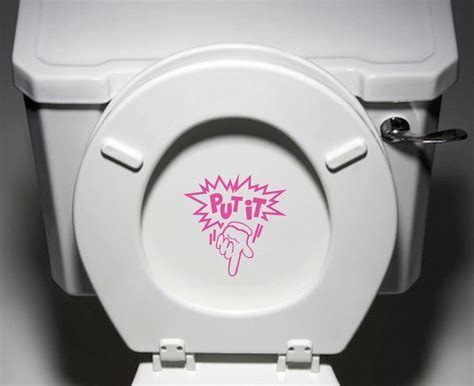 Toil Put It Hand Comic Graphic Toilet Seat Bathroom Vinyl Sticker Decal Yydc Colors