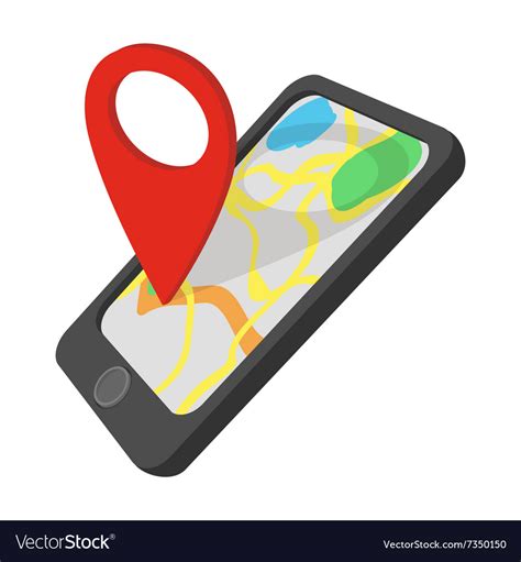 Smartphone With Gps Navigator Cartoon Icon Vector Image