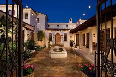 Pretty hacienda style house plans with courtyard. Single Story Mediterranean House Plans Brick Nice Hacienda ...