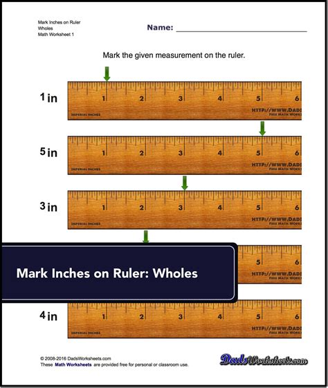 Ruler Measurements Worksheets