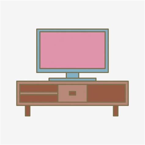 Wooden Tv Cabinet Cartoon Illustration Tv Cabinet