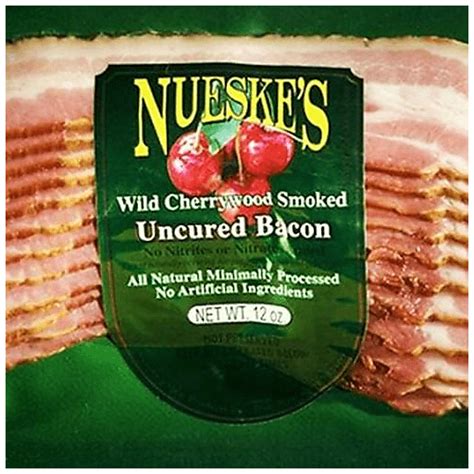 Nueskes Wild Cherrywood Smoked Uncured Bacon Sliced Sun Fresh