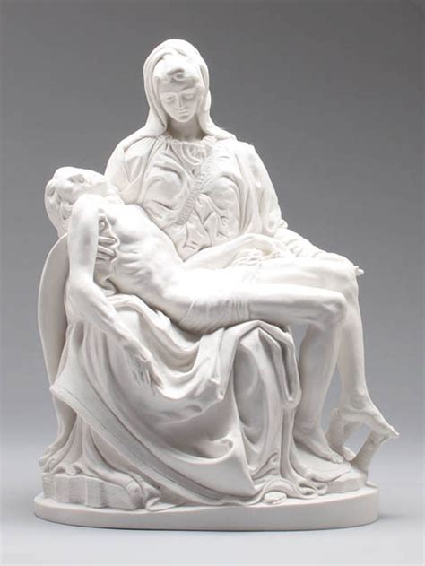 La Pieta Statue Mary Holding Jesus White 15cm High Plaster Made In Italy