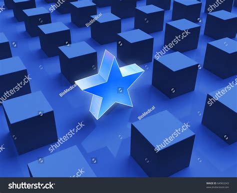 Stand Out Crowd Star Amongst Squares Stock Illustration 64963243