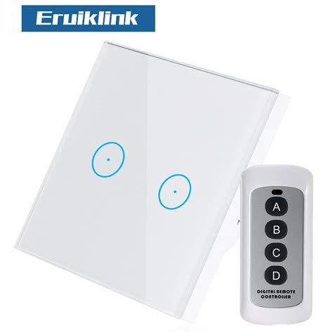 Euuk Standard 2gang 1way Wireless Remote Control Light Switches Wall