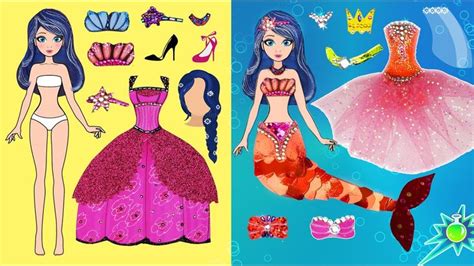 Paper Dolls Dress Up Mermaid Dresses Handmade Quiet Book Wedding Lad In 2021 Paper Doll