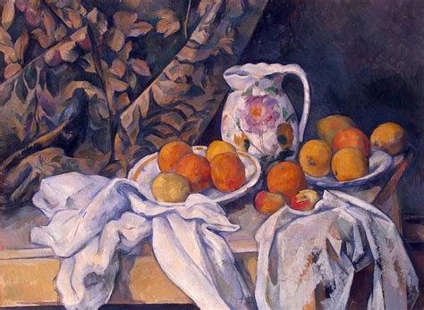 Still Life With A Curtain Paul Cezanne Hermitage Museum