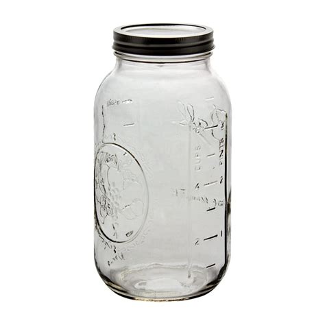 Modern 1900 Now Collectibles 64oz Half Gallon Clear Glass Jar Ball