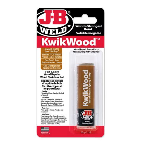 J B Weld 1oz Kwikwood Epoxy Putty Stick The Home Depot Canada