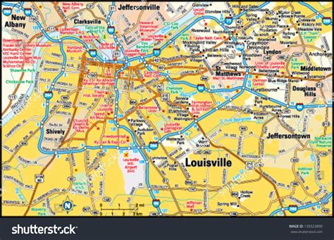 Louisville Kentucky Area Map Stock Vector Illustration 139323890