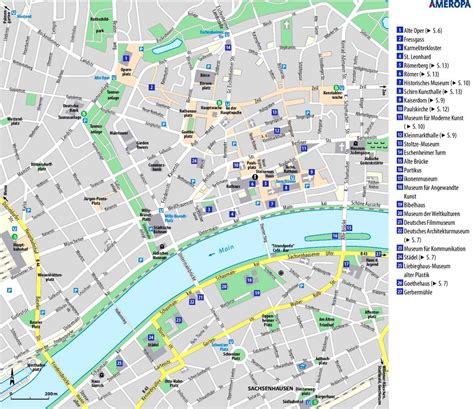 Map Of Frankfurt Tourist Attractions And Monuments Of Frankfurt