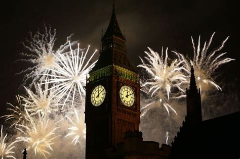 Happy New Year London Fantastic Firework Display On The Banks Of The