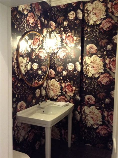 Black Bathroom Floral Wallpaper Posted By Samantha Simpson