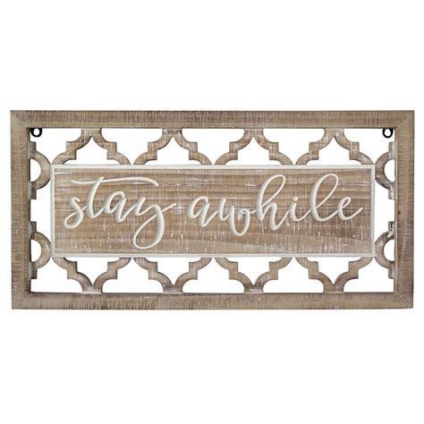 Stay Awhile Wooden Wall Sign 24x12 Wooden Wall Signs Wall Signs