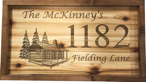 Wooden Address Sign Personalized Carved Last Name Address Etsy