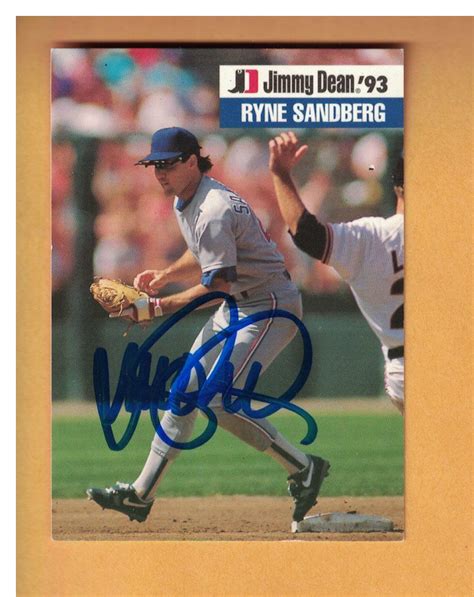 Ryne Sandberg Autographed 1993 Jimmy Dean Baseball Card Signed Chicago Cubs Ebay