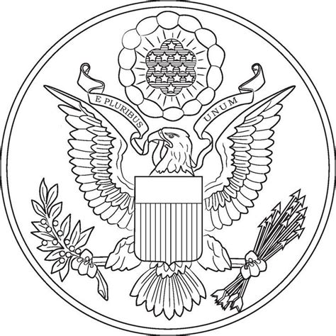 Free printable seal coloring pages. Great Seal Of The United States Coloring Page - Coloring Home