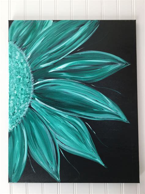 Acrylic Flower Painting On Black Background Simple Acrylic Paintings