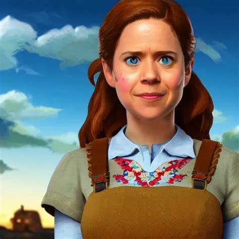 Pam Beesly In Breath Of The Wild Character Render Stable Diffusion
