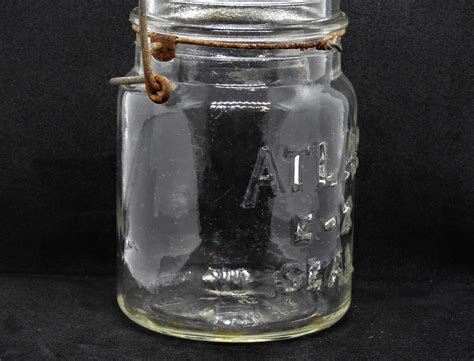 Vintage Hazel Atlas Jar E Z Seal Pint Size Clear Glass Etsy
