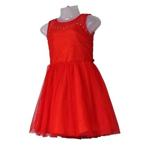 Net Plain Girls Red Frock Age 1 6 Yrs Size 16 26 Rs 499 Piece
