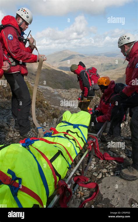 Mountain Rescue Team Stretcher Injured Hi Res Stock Photography And