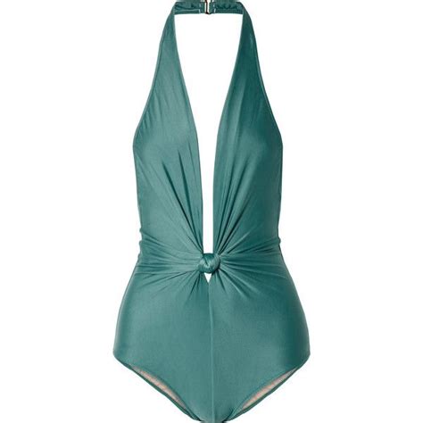 Adriana Degreas Knotted Halterneck Swimsuit 1215 Brl Liked On