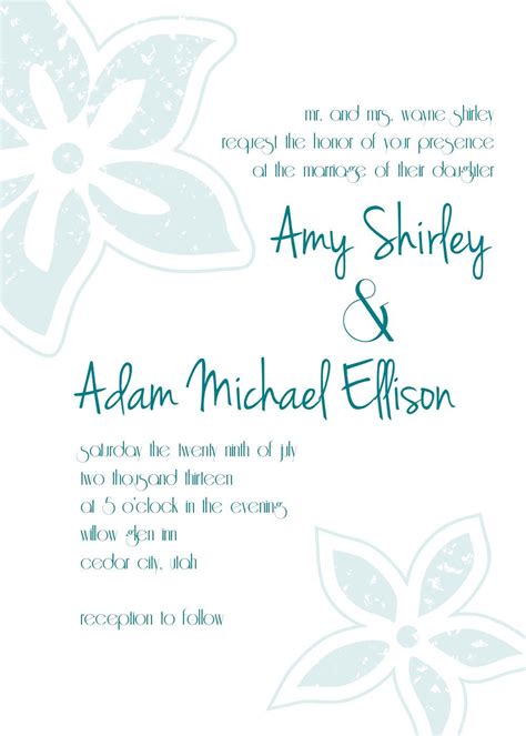 Custom Hibiscus Flower Wedding Invitation Postcards Set Of 50 In 5x7