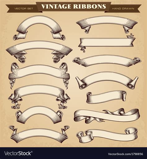 Vintage Ribbons Banners Royalty Free Vector Image