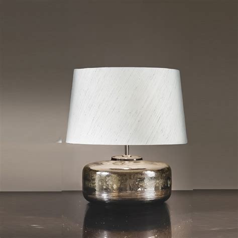 Elstead Lighting Columbus Silver And Turquoise Round Table Lamp Elstead