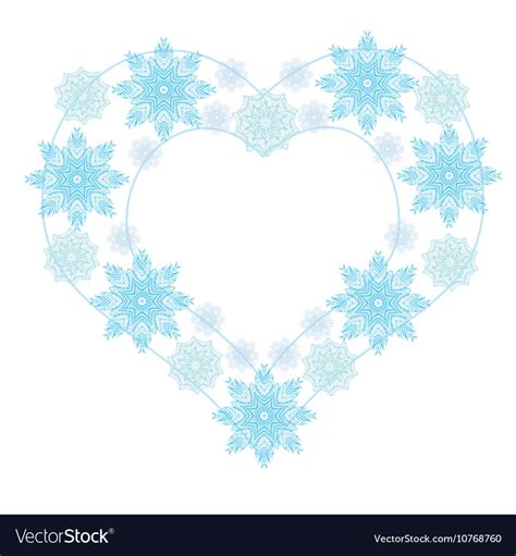 Snowflake Heart Winter Royalty Free Vector Image