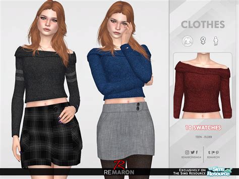 Off Shoulder Top 01 F By Remaron At Tsr Sims 4 Updates