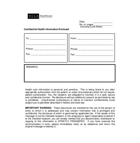 12 Confidential Cover Sheet Templates Free Sample Example Format