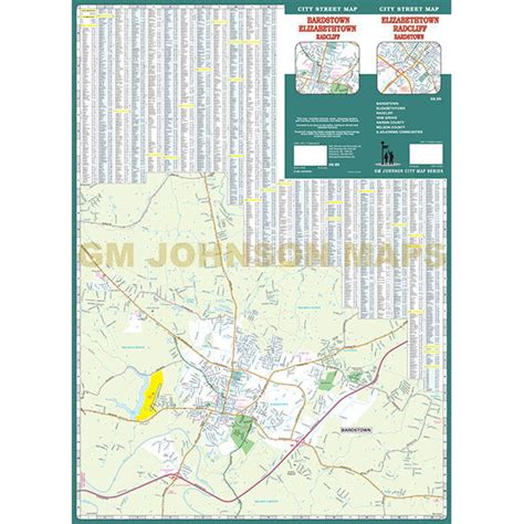 Elizabethtown Bardstown Radcliff Kentucky Street Map Gm Johnson Maps