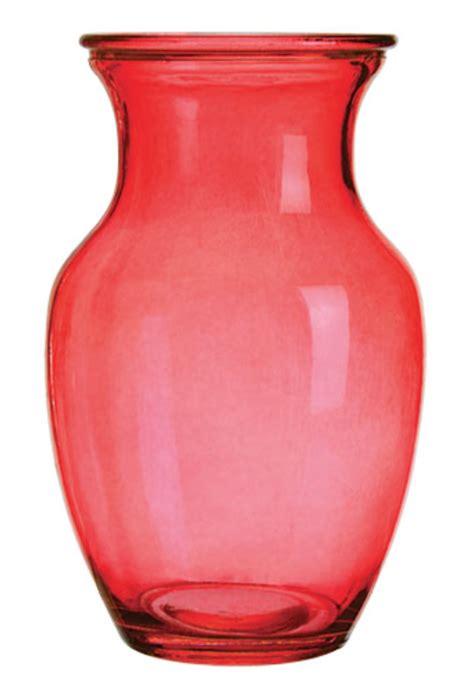 20 Red Translucent Glass Bouquet Vases 8 In