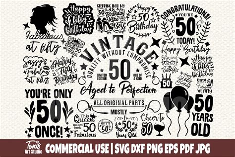 50th Birthday Svg Bundle Fifty Birthday Shirt Svg Etsy