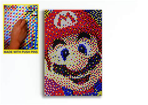 Mario Brothers Push Pin Art Diy How To Make A Pushpin Art Etsy